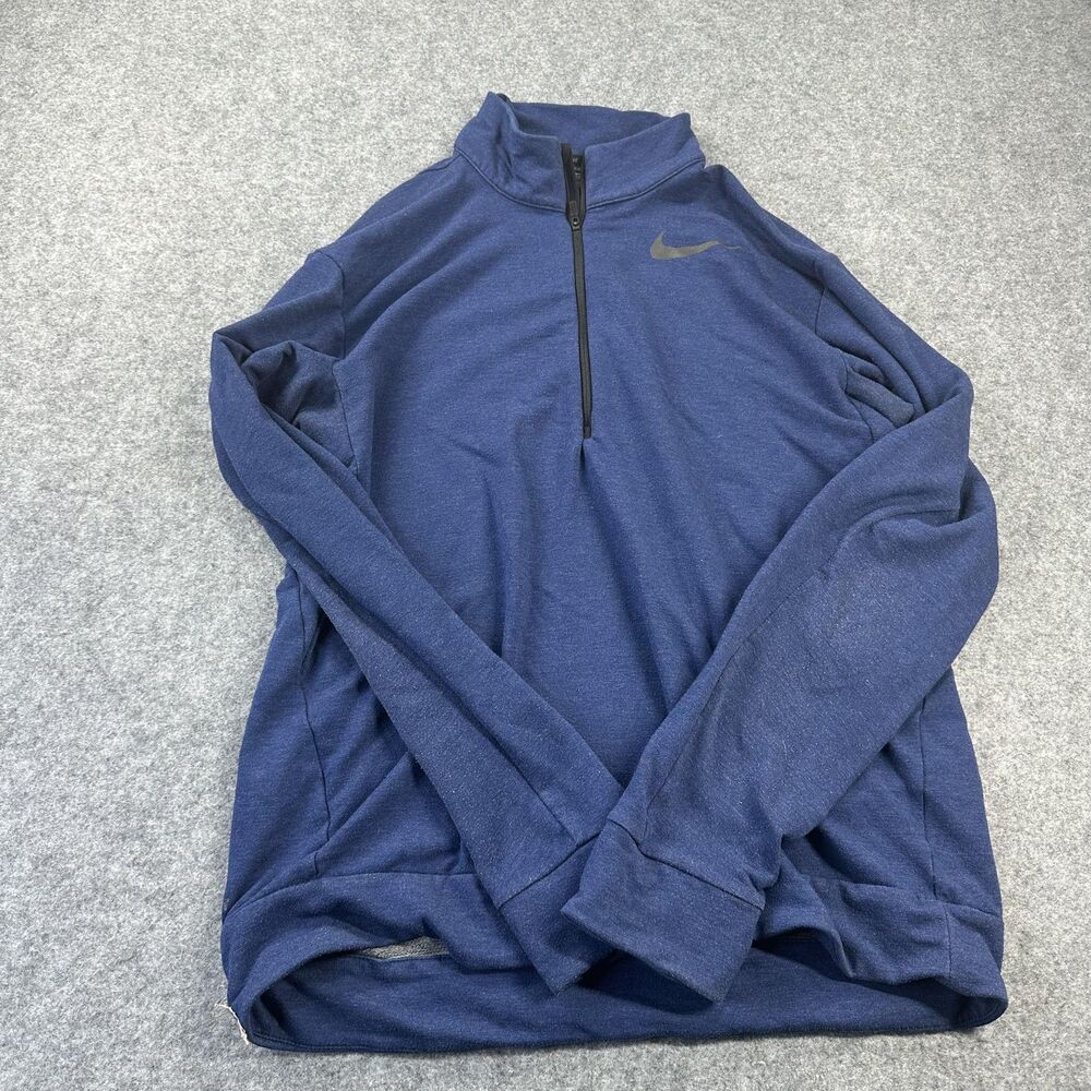 Nike Pullover Mens Medium Blue Dri-FIT 1/4 Zip Long Sleeve Athletic Running